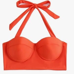 Vibrant Orange Halter Bikini Top